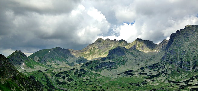 Tatrai, kalnai, slėnis, penki tvenkiniai, kraštovaizdžio, Aukštuosiuose Tatruose, debesys, Audra