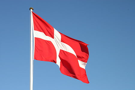 vlajka, Dannebrog, Dánsko, Dánština, obloha