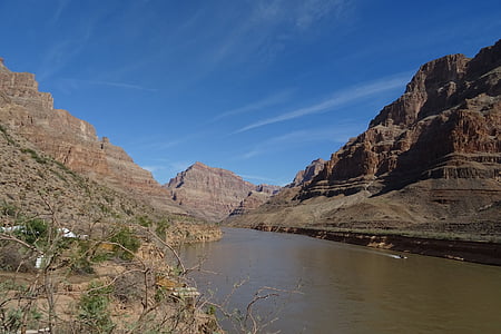 Grand canyon, Rzeka, Colorado, Kanion, Rock, Widok, Turystyka