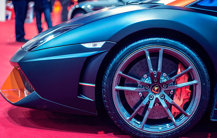 Lamborghini, wheel, car, land Vehicle, transportation, shiny, speed