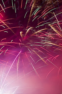 focuri de artificii, Festivitatea, colorat, culori, exploziile, cer roz, foc de artificii de afişare