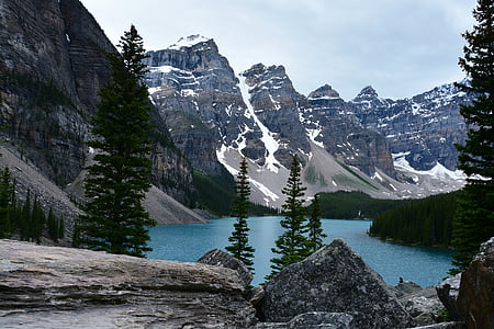 Llac louise, Llac Moraine, Banff, rocoses, muntanya, Alberta, Canadà