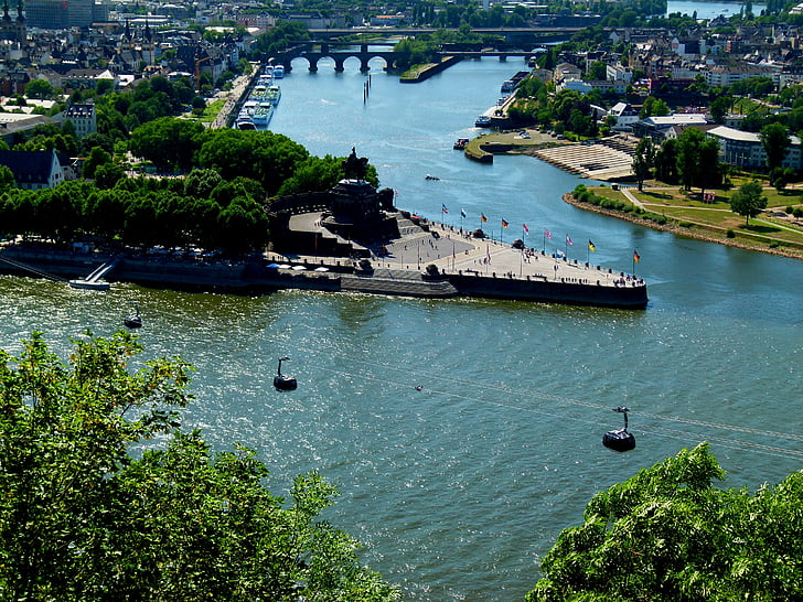 Rhin, rivière, humeur, Outlook, eau, nature, Koblenz