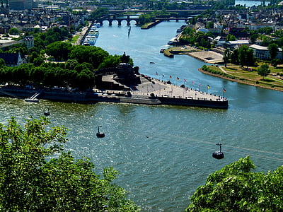Rhen, floden, humör, Outlook, vatten, naturen, Koblenz