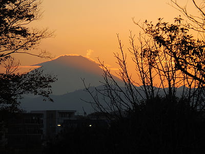 japan, mt fuji, sunset, mountain
