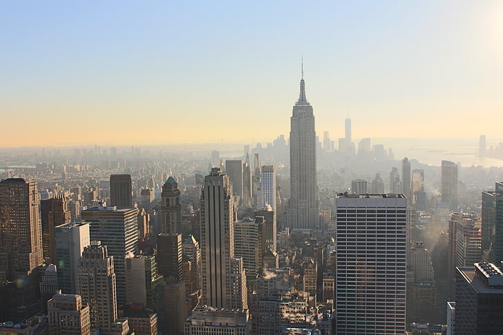 Нью-Йорк, горизонт, Нью-Йорк, Нью-Йорк skyline, Манхеттен, міський пейзаж, Нью-Йорк