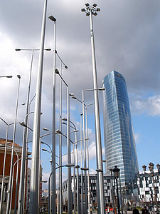 Torre iberdrola, Bilbao, Spania, zgârie-nori, moderne, arhitectura, fatada