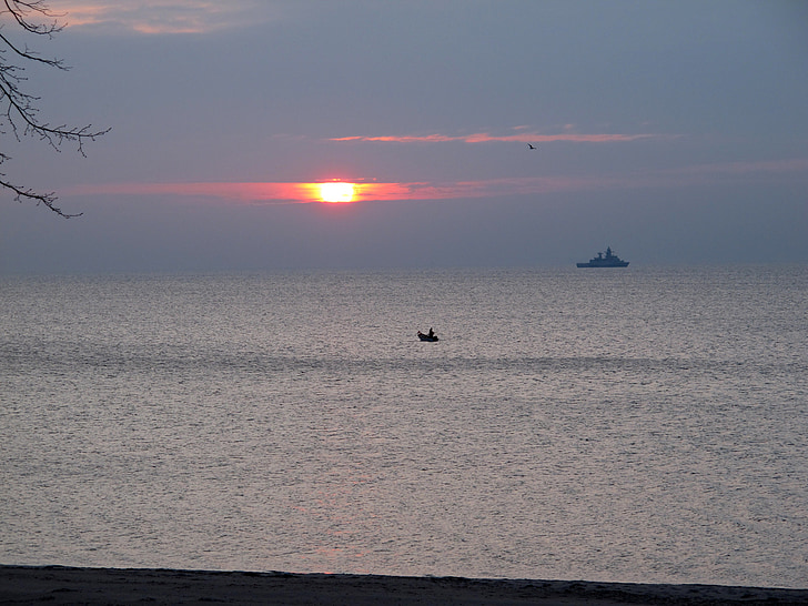 Wschód słońca, Morza Bałtyckiego, morze, Natura, wody, Wybrzeże, Morgenrot