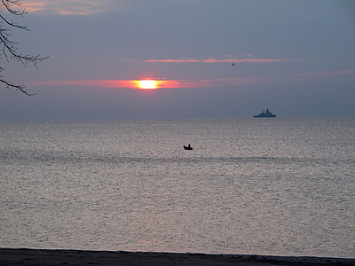 Napkelte, Balti-tenger, tenger, természet, víz, tengerpart, Morgenrot