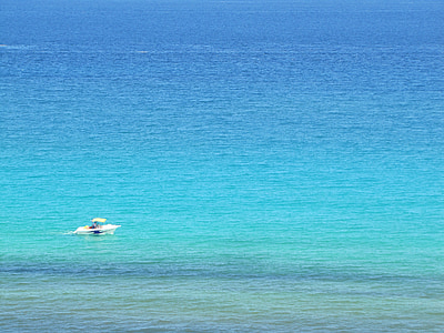 bateau, océan, bleu, eau
