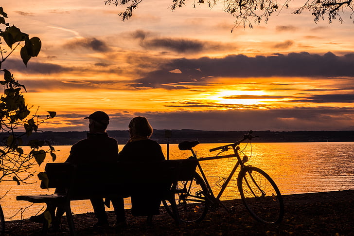 solnedgang, Bodensjøen, vann, Lake, solen, himmelen, romantisk