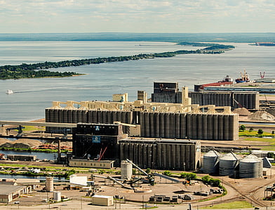 Elevadores de grano, Puerto, Puerto, muelle, Lago superior, Duluth minnesota