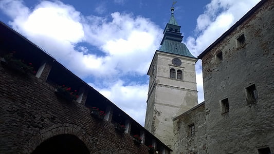 замък, Австрия, Burg Гюсинг, архитектура, изградена структура, изграждане на екстериора, ниско ъгъл