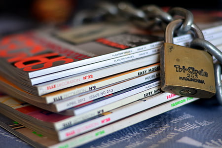 magazines, lock, chain, secured