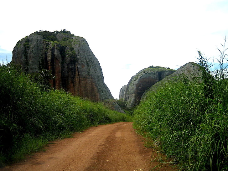 Angola, nebo, oblaci, stijene, kamenje, formacije, izdani na