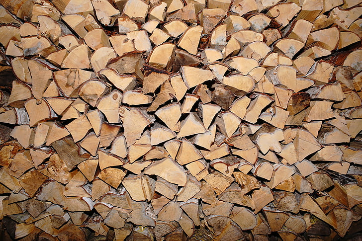 hout, Split, opslag, brandhout, hout voor de haard, gestapeld, droog