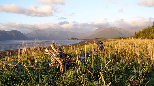 chinitna zaliv, Lake clark national park, ohraniti, Alaska, ZDA, Cook dovod, krajine