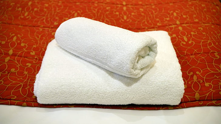 towel, white, luxury, interior, comfortable, room, hotel