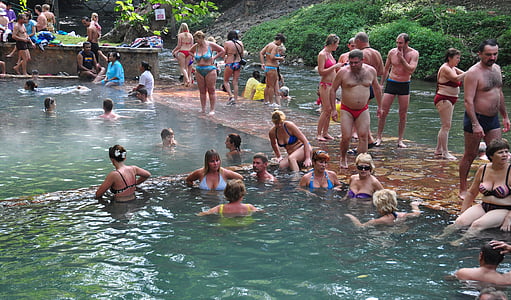 Hot spring, radona avots, peldēšanās, masveida peldvietu, brīvdienas, avota, Himalaji, ārstēšana