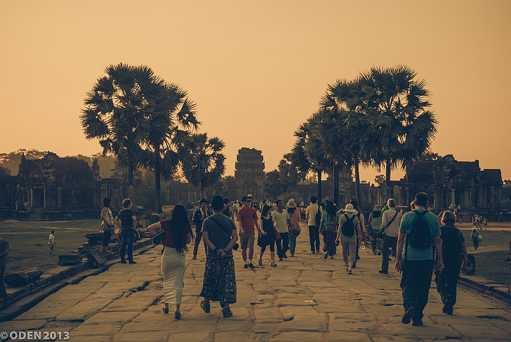 Angkor wat, turist, Siem reap, Angkor, religion, tilbedelse, hinduisme
