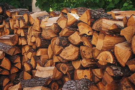 bark, chopped wood, firewoods, wood, woodpile