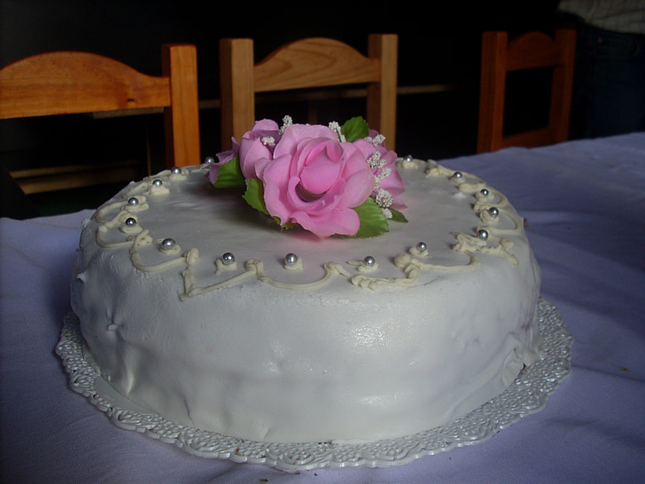 tårta, blomma, dekoration