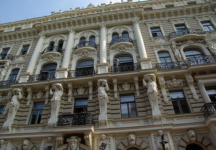 Latvia, Riga, Barok, fasad