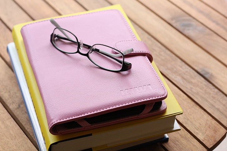 kacamata, Tablet, buku, Kantor, di luar, bekerja, membaca