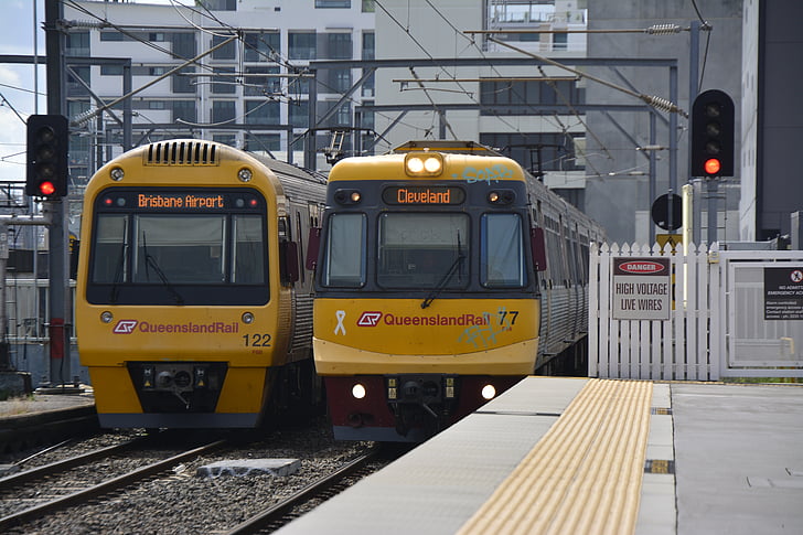 Brisbane, vasúti, a vonat, Ipswich, utazás, város, forgalom