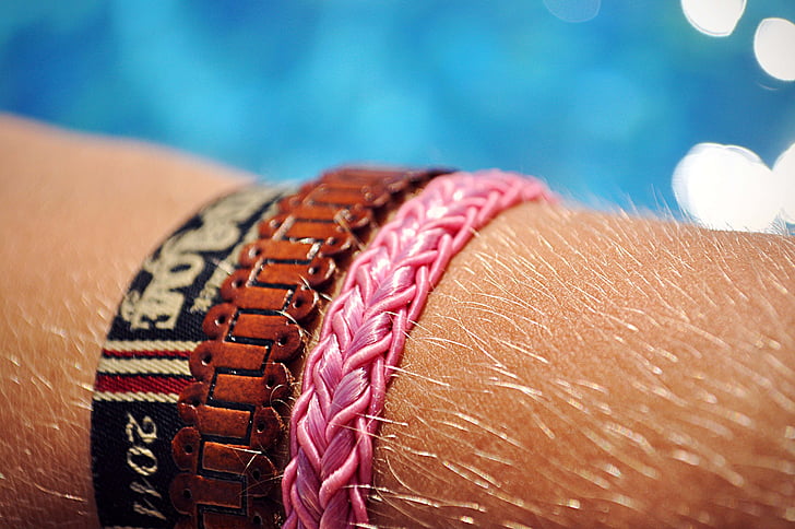 armband, sommar, solen, pool, närbild