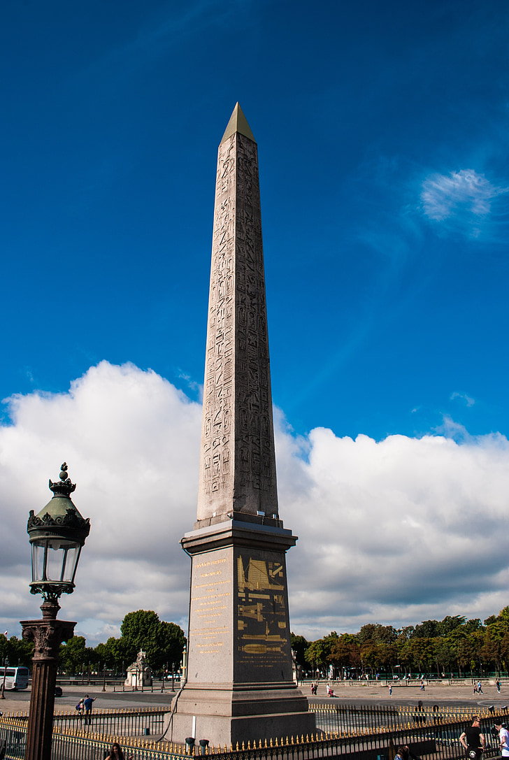 paris, obelisk, square, lamp, monument, tower, france