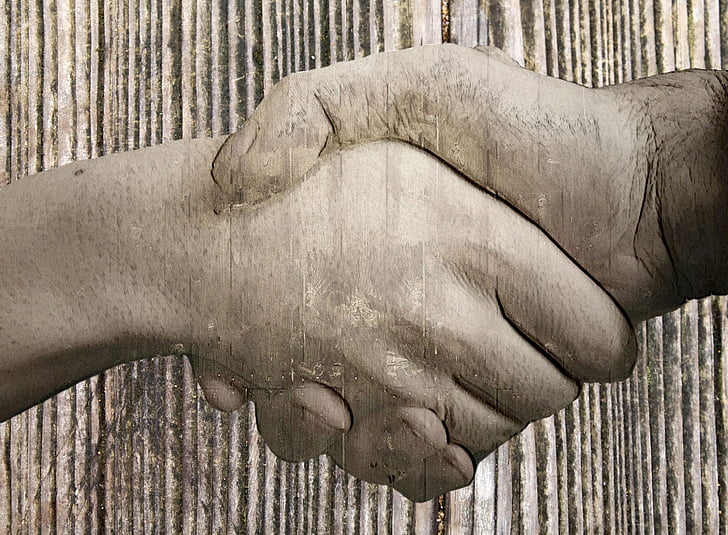 handshake, wood, grunge, background, brown, structure, hand