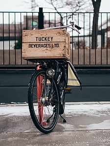 bicicleta, bicicleta, caixa, caixa, ciclo de, andar de bicicleta, cerca
