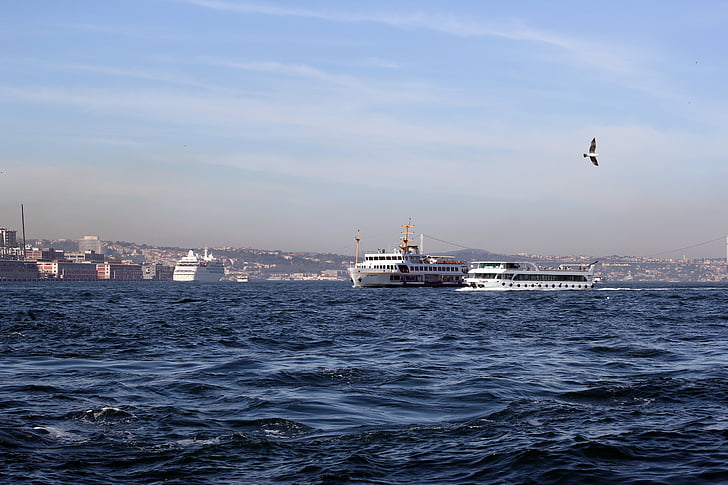 Istanbul, staden, havet, Turkiet, arkitektur, resor, byggnad
