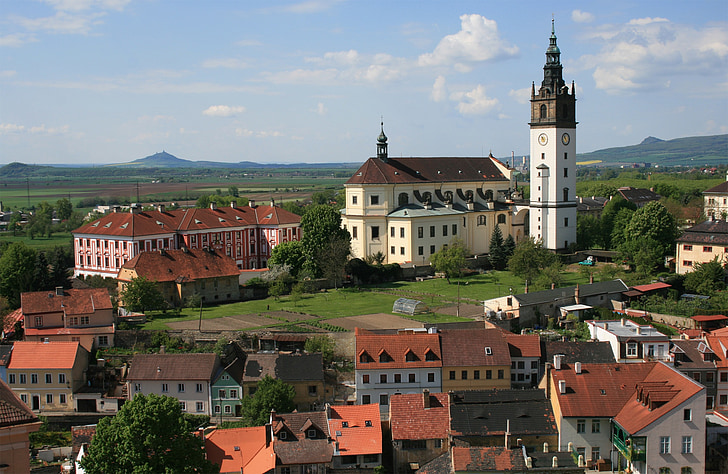 Litomerice, República Txeca, ciutat, l'església, veure, edificis, arquitectura