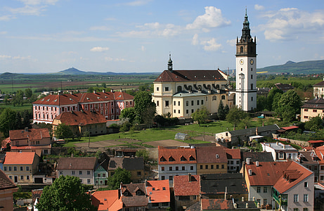 litomerice, 捷克共和国, 城市, 教会, 视图, 建筑, 建筑