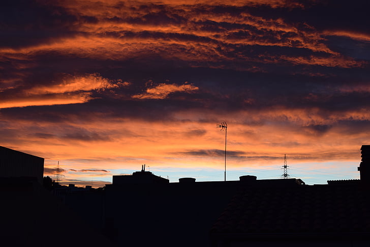 sunrise, silhouette, sunset, cloud - sky, building exterior, built structure, sky