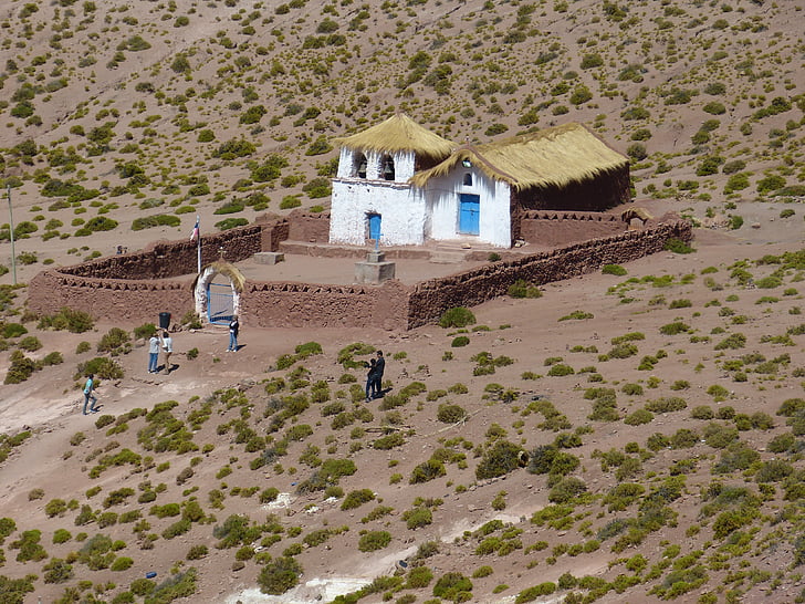Chile, Sydamerika, naturen, landskap, Atacama, öken, kyrkan