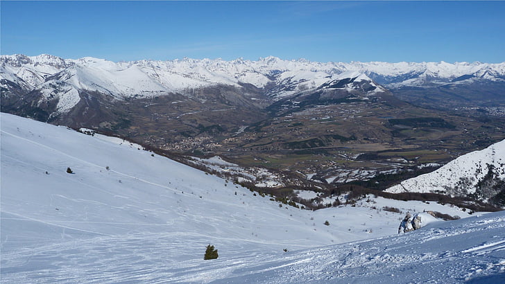 Príroda, Mountain, zimné, sneh, Pešia turistika, Alpy