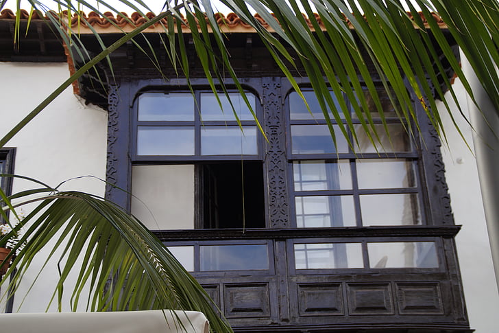 homlokzat, haza, kiugró ablakfülke, építészet, Tenerife, egzotikus, Live