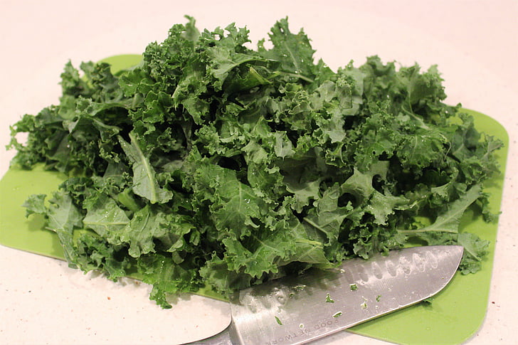 hienonnettu, syöminen terveellistä, vihreä, terve, Kale, Ruoka ja juoma, vihreä väri