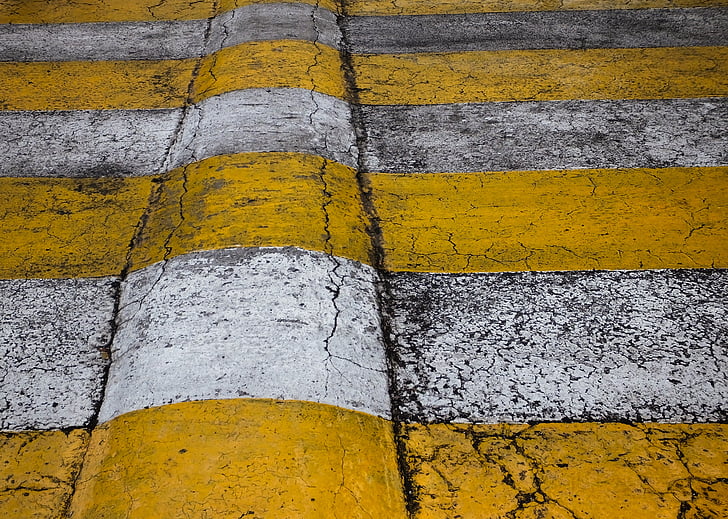cruce de caminos, carretera, amarillo, Blanco, doble color, signo de, bicolor