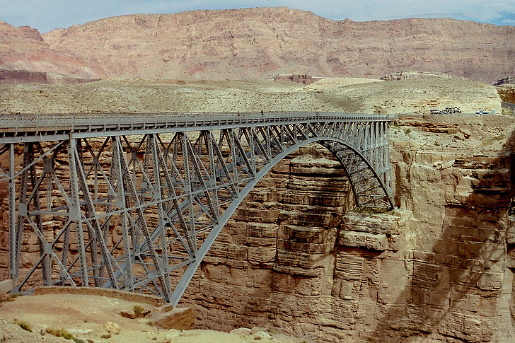 navajo bridge, marble canyon, steel, arch, desert, landmark, landscape