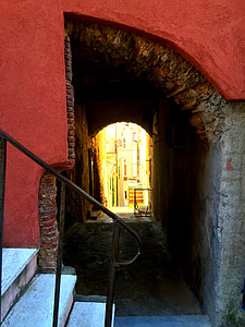 Archway, parete, ingresso, arco, obiettivo, vecchio, in muratura