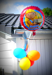 fødselsdag, ballon, farverige, balloner, farve, børn, part