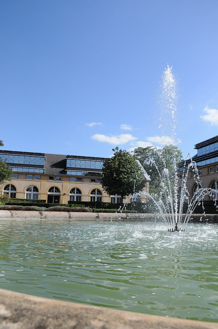 fountain, water, basin