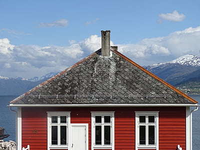 Noorwegen, Home, Scandinavië, fjord, het platform, huis
