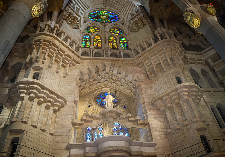sagrada familia cathedral, barcelona, architecture, church, famous, religion, catholicism