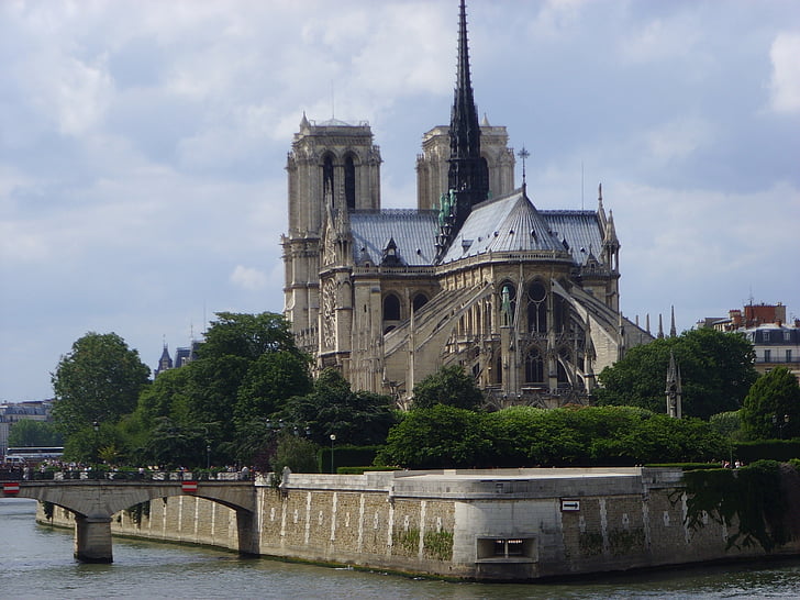 Notre dame, székesegyház, Párizs, templom, építészet, gótikus, Landmark