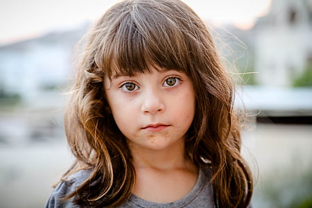 trẻ em, Cô bé, đôi mắt đẹp, palestain, ngây thơ, mái tóc dài, một người